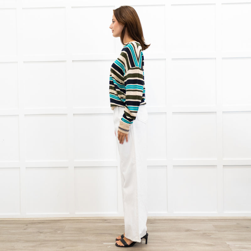 Bellerose Beige Striped Linen Top