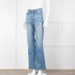 Grlfrnd Blue Denim Full Length Jeans with Raw Hems
