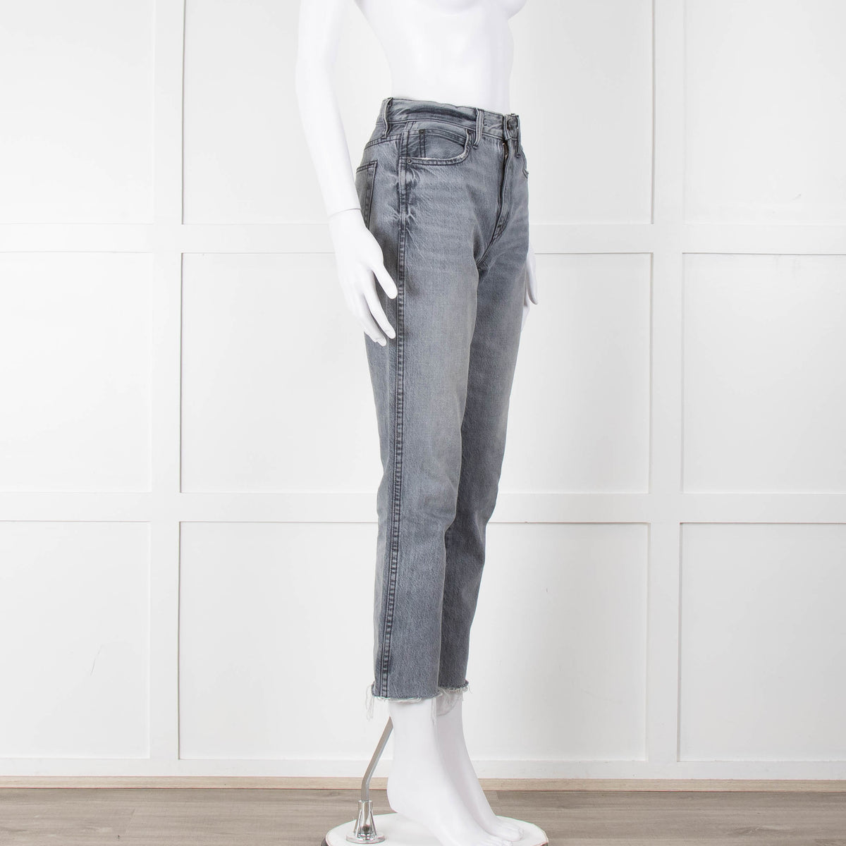 Slverlake Grey Raw Hem Slim Leg Jeans