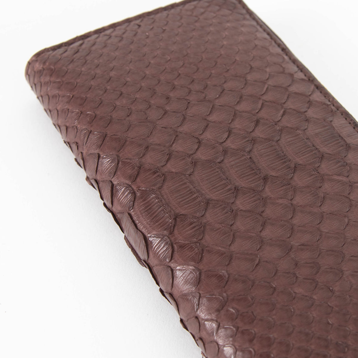 Smythson Brown Snake Skin Long Wallet