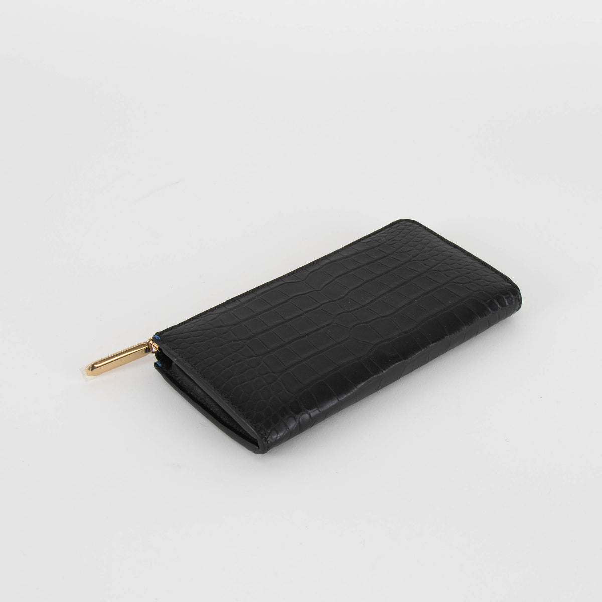 Smythson Black Croc Long Wallet