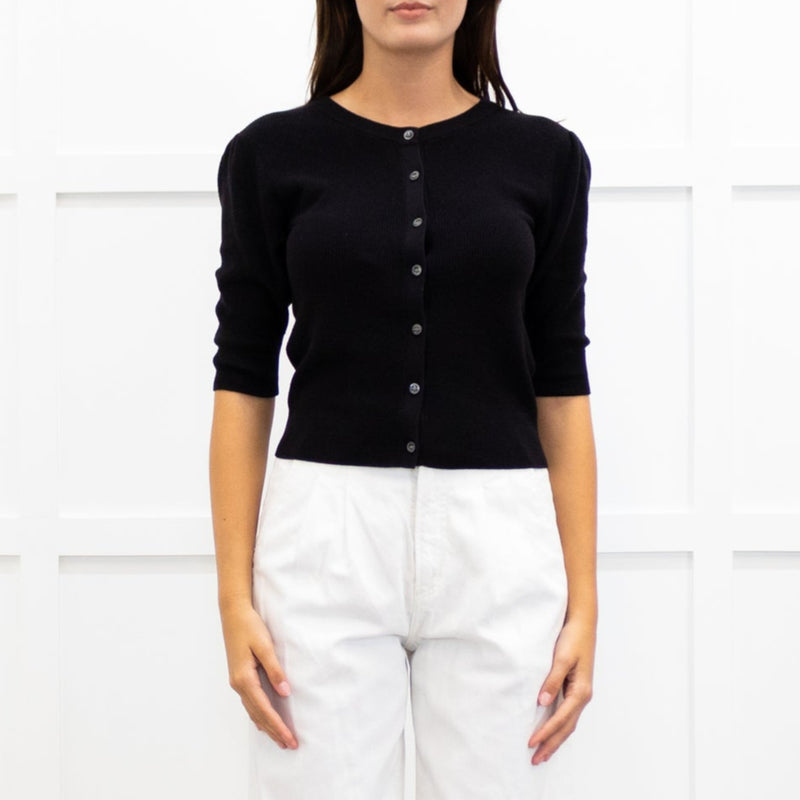 Frame 3/4 Length Sleeve Ribbed Cardigan