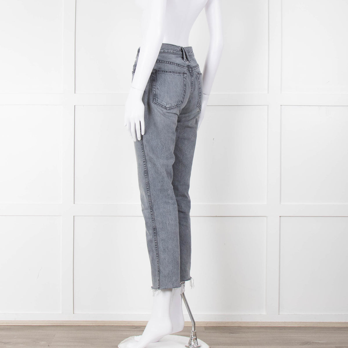 Slverlake Grey Raw Hem Slim Leg Jeans