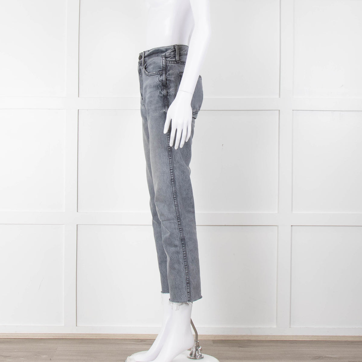 Slverlake Grey Raw Hem Slim Leg Jeans