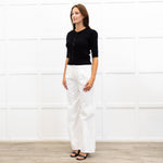 Frame 3/4 Length Sleeve Ribbed Cardigan