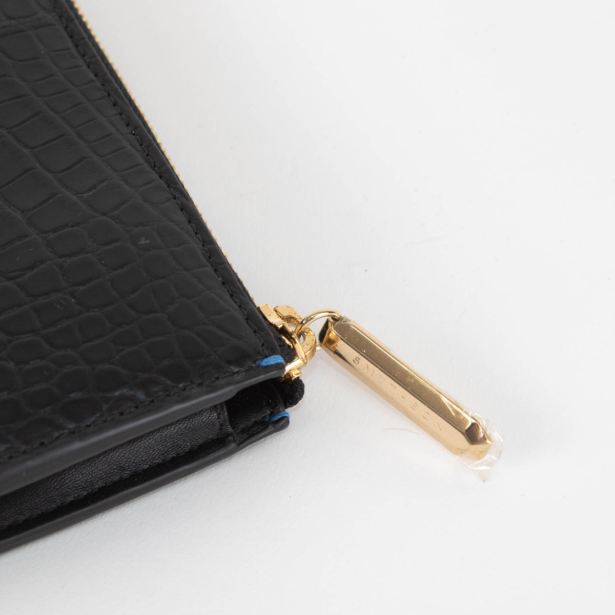 Smythson Black Croc Long Wallet