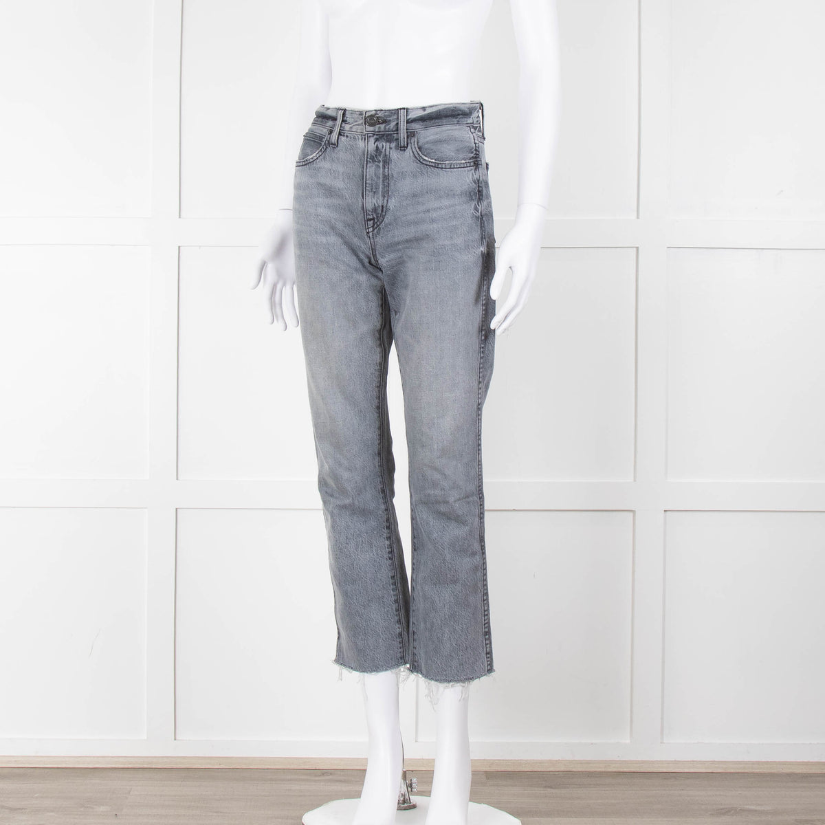 Slverlake Grey Raw Hem Slim Leg Jeans