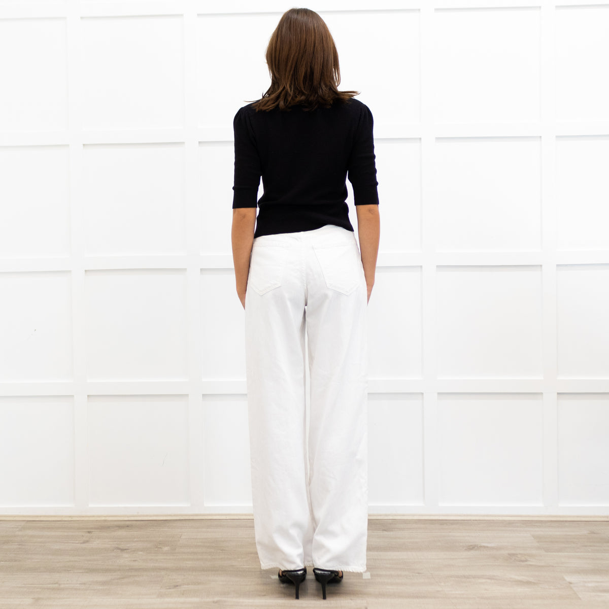 Frame 3/4 Length Sleeve Ribbed Cardigan