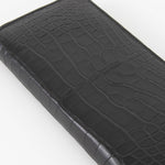 Smythson Black Croc Long Wallet
