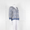 Joie Blue And Grey Silk Paisley Top