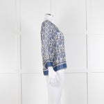 Joie Blue And Grey Silk Paisley Top
