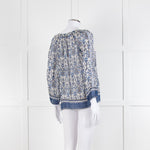 Joie Blue And Grey Silk Paisley Top