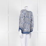 Joie Blue And Grey Silk Paisley Top