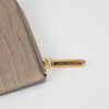 Smythson Beige Croc Side Zip Wallet