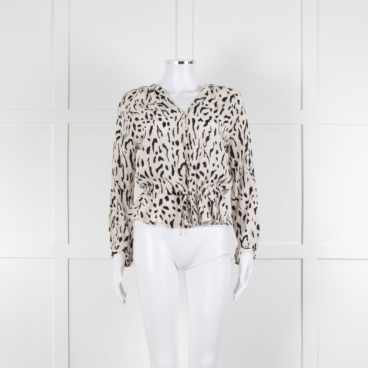 Rails Cream And Black Button Front Blouse