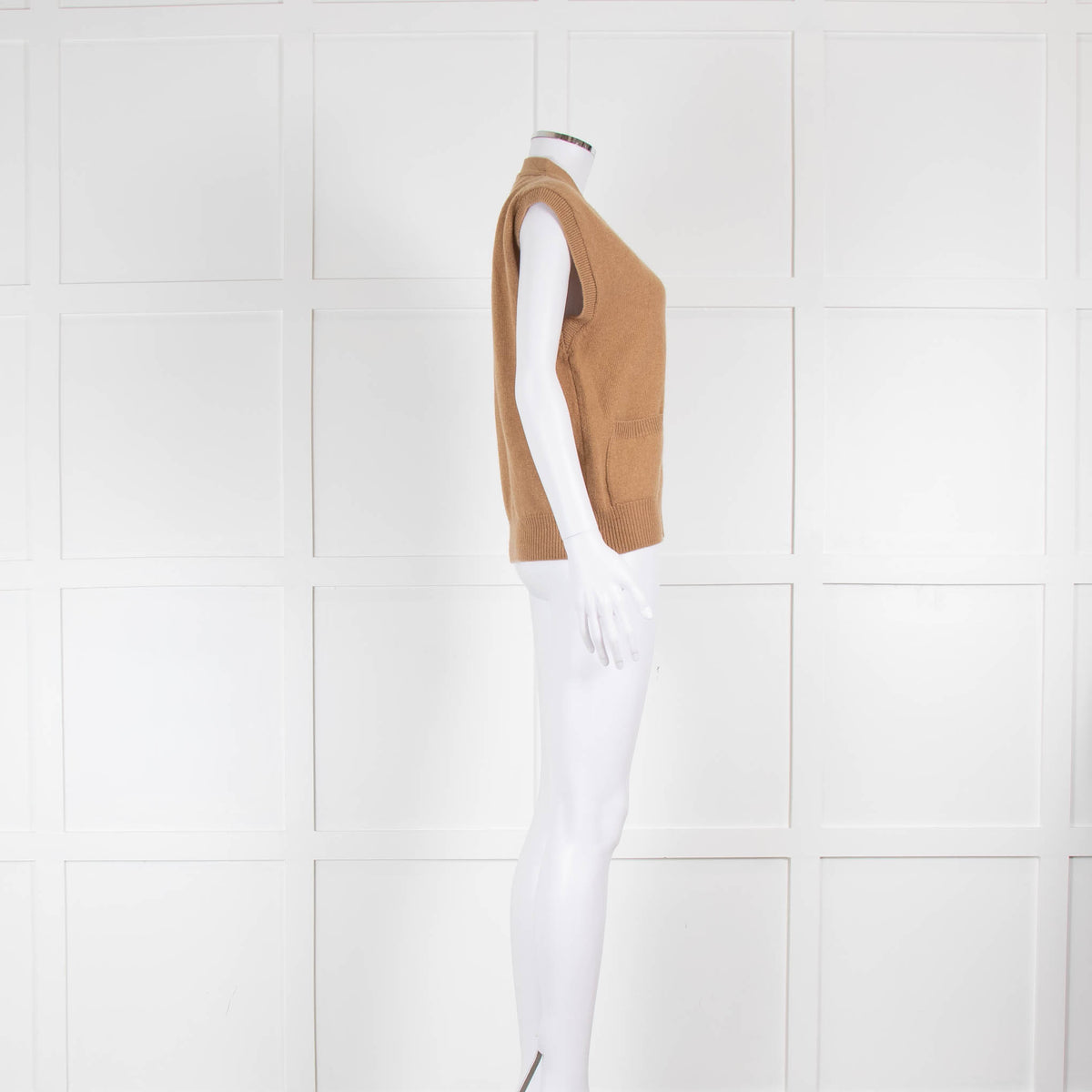 &DAUGHTER Wexford Pocket Waistcoat In Brown Sugar Camel