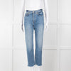 Re/Done Blue Denim Cropped Slim Leg Jeans