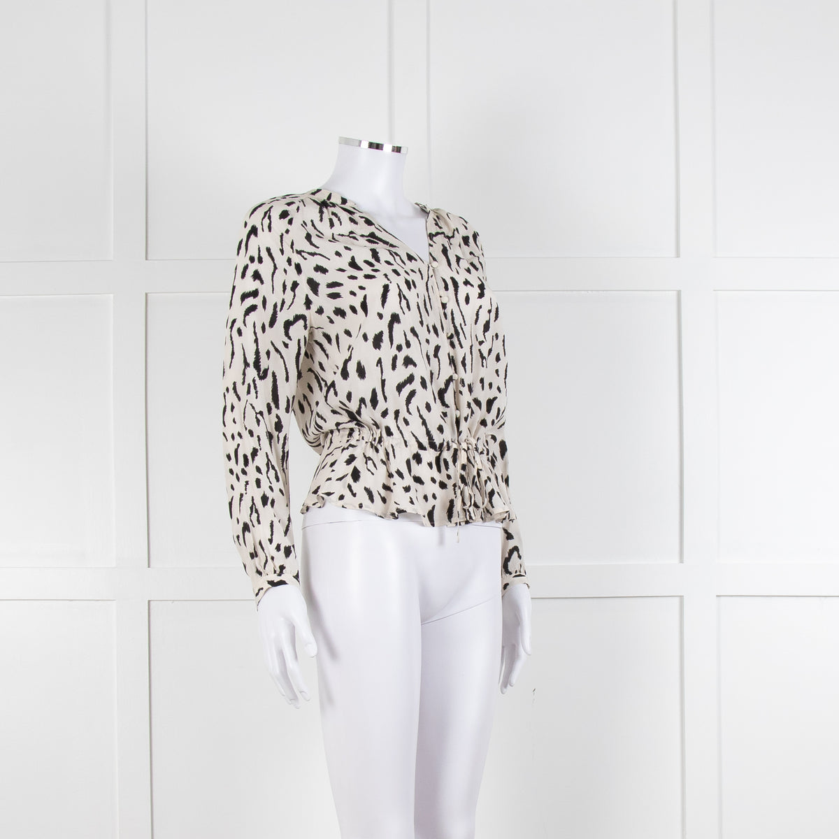 Rails Cream And Black Button Front Blouse