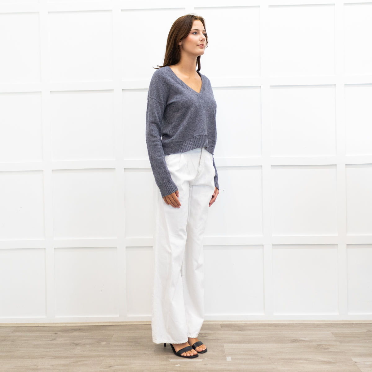 Zadig & Voltaire Grey Cashmere V Neck Jumper