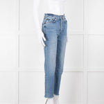 Re/Done Blue Denim Cropped Slim Leg Jeans
