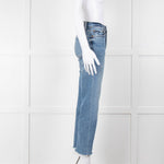 Re/Done Blue Denim Cropped Slim Leg Jeans