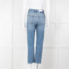 Re/Done Blue Denim Cropped Slim Leg Jeans