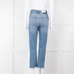 Re/Done Blue Denim Cropped Slim Leg Jeans