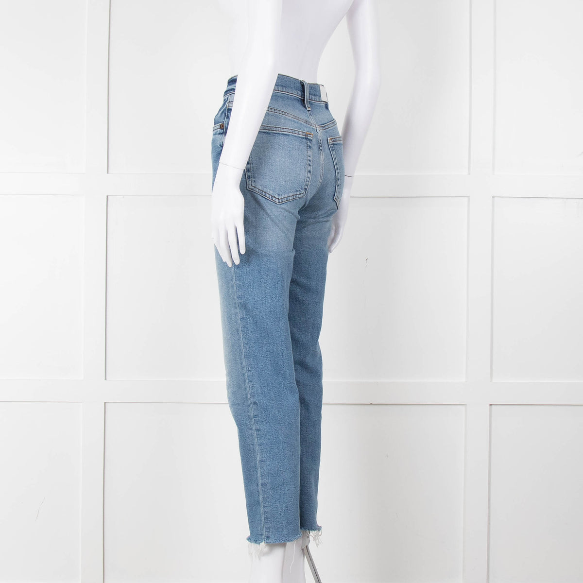 Re/Done Blue Denim Cropped Slim Leg Jeans