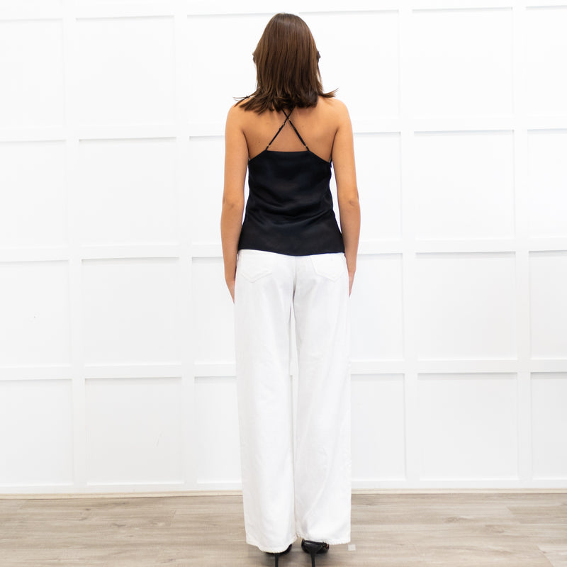 Cami NYC Black Silk & Lace Half Lined Camisole
