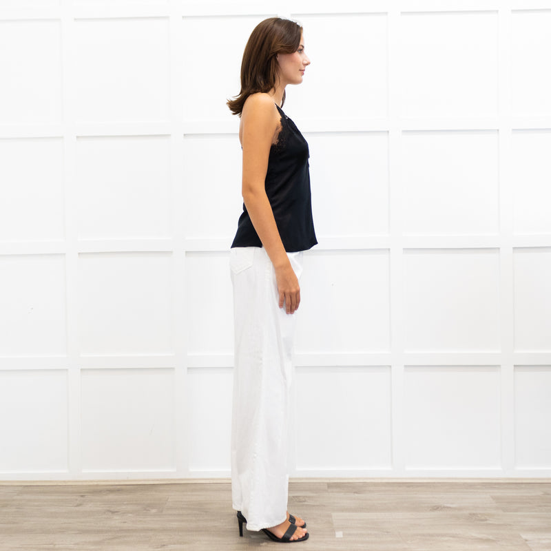 Cami NYC Black Silk & Lace Half Lined Camisole