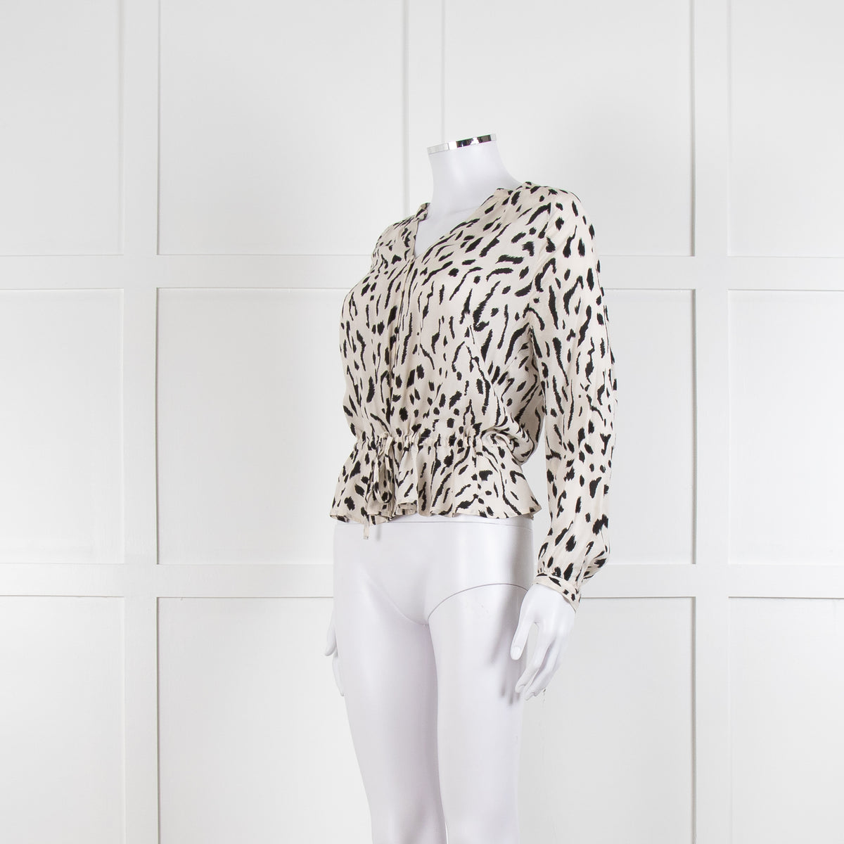 Rails Cream And Black Button Front Blouse