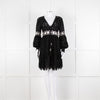 Laurie & Joe Black Broderie Mini Dress with Embellished Waist