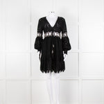 Laurie & Joe Black Broderie Mini Dress with Embellished Waist