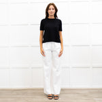 Joseph Black Fine Knit Short Sleeve Cashmere Sweater