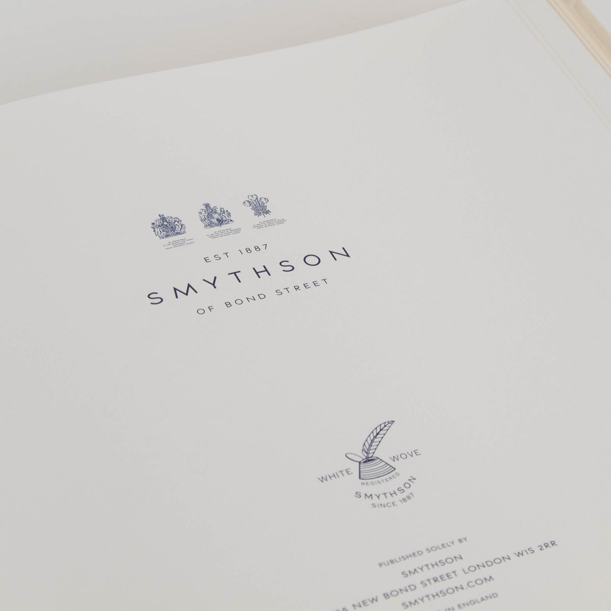 Smythson White Leather Hardbound Guest Book