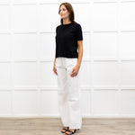 Joseph Black Fine Knit Short Sleeve Cashmere Sweater