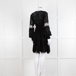 Laurie & Joe Black Broderie Mini Dress with Embellished Waist