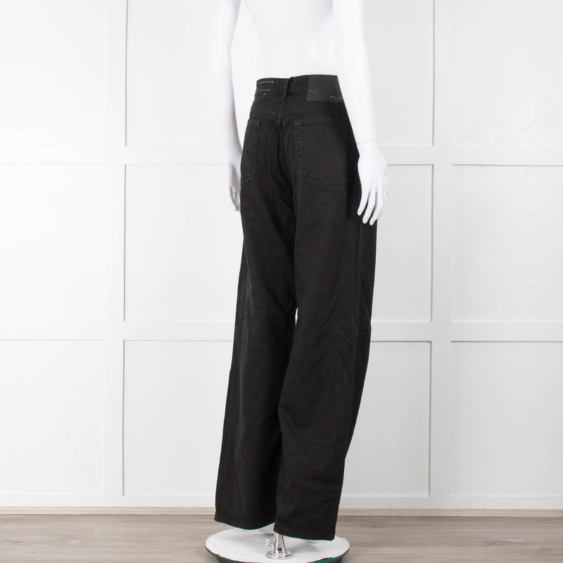 Rag & Bone Logan Black Mid Rise Wide Leg Jeans