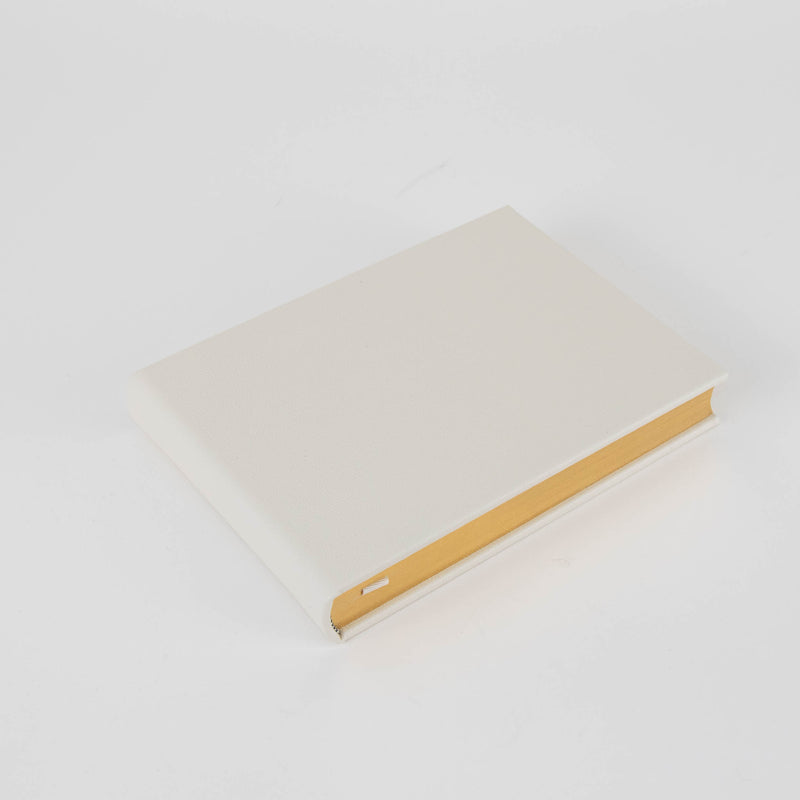 Smythson White Leather Hardbound Medium Guest Book