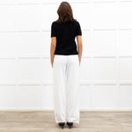 Joseph Black Fine Knit Short Sleeve Cashmere Sweater
