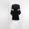 Laurie & Joe Black Broderie Mini Dress with Embellished Waist