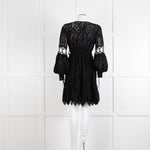 Laurie & Joe Black Broderie Mini Dress with Embellished Waist