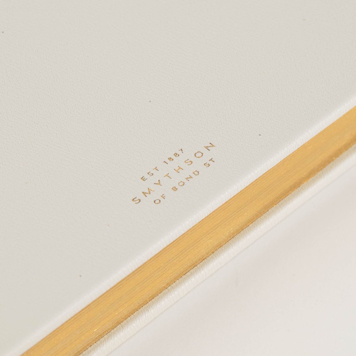 Smythson White Leather Hardbound Medium Guest Book
