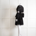 Laurie & Joe Black Broderie Mini Dress with Embellished Waist