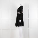 Laurie & Joe Black Broderie Mini Dress with Embellished Waist