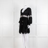 Laurie & Joe Black Broderie Mini Dress with Embellished Waist
