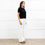 Joseph Black Fine Knit Short Sleeve Cashmere Sweater