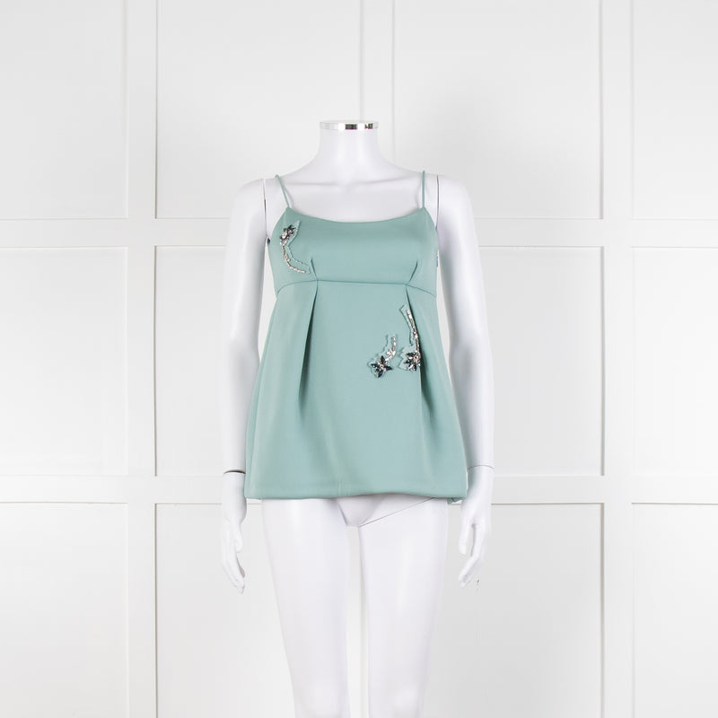Prada Turquoise Camisole Top with Embellishments