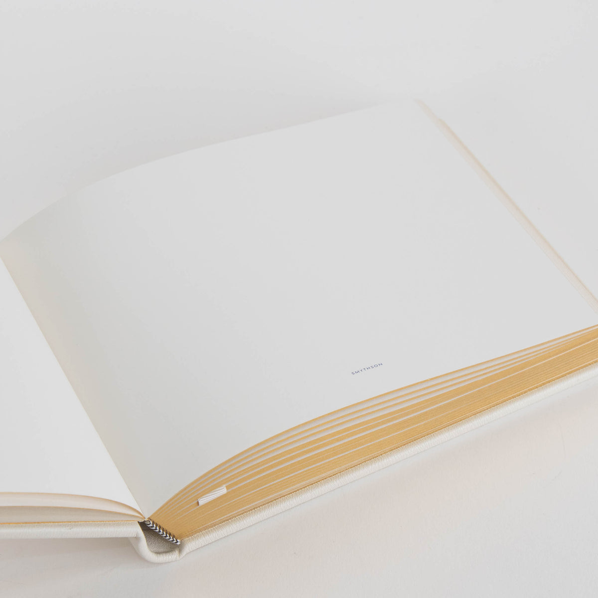 Smythson White Leather Hardbound Medium Guest Book