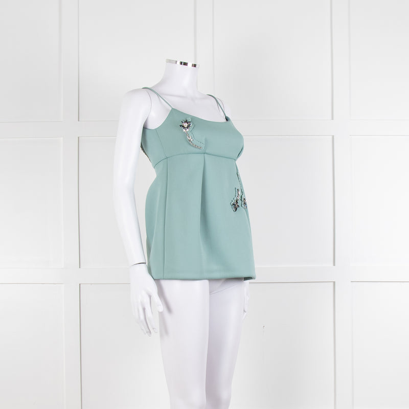 Prada Turquoise Camisole Top with Embellishments